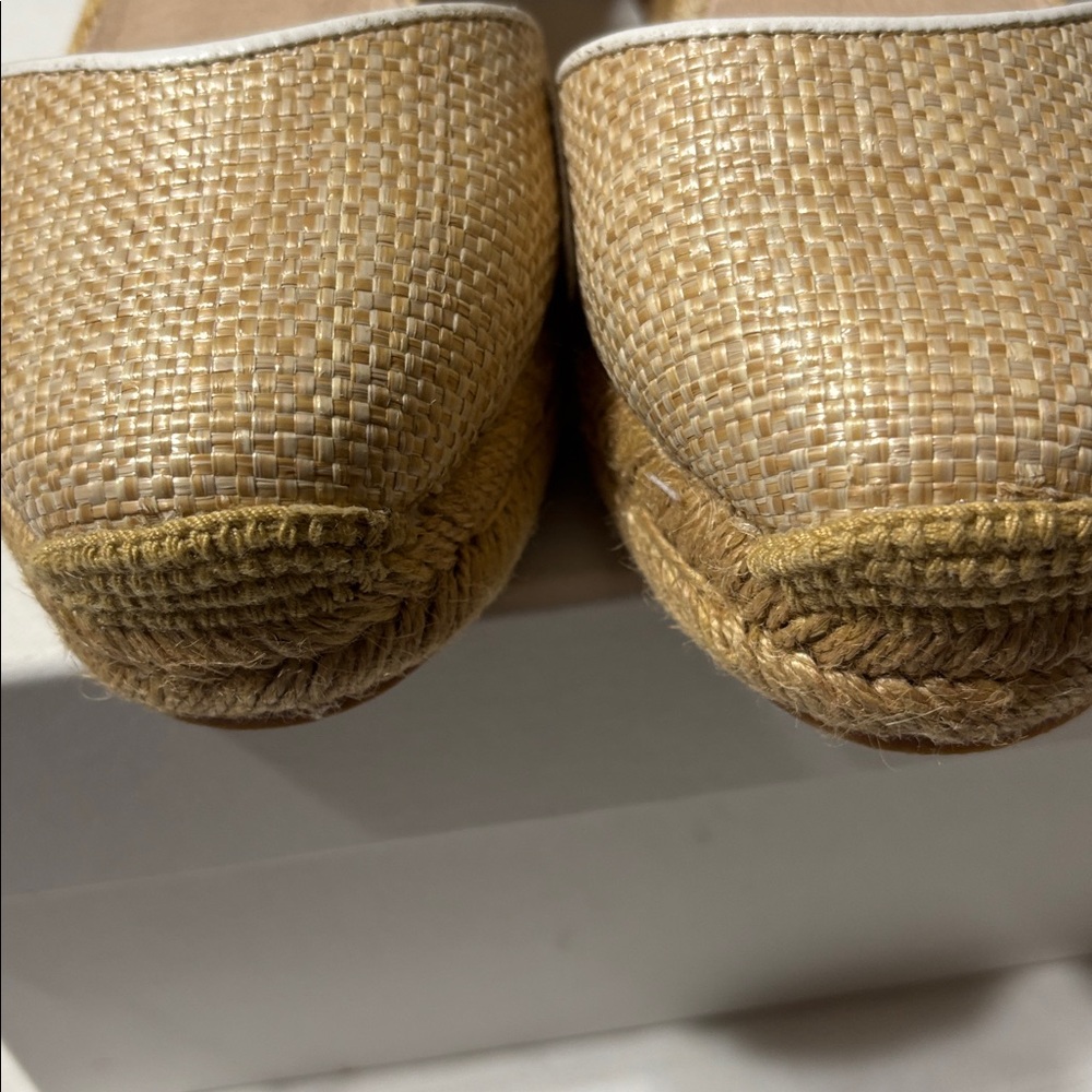 Jack Rogers Natural Woven Espadrille Sandals with White Trim - Picture 4 of 7